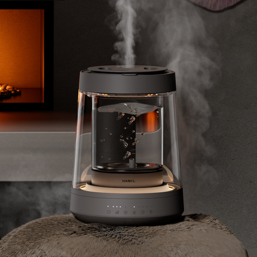 한일 가습기 가열식 대용량 신생아 아기 물멍 유리 저소음 가습기 화이트 26년 신제품