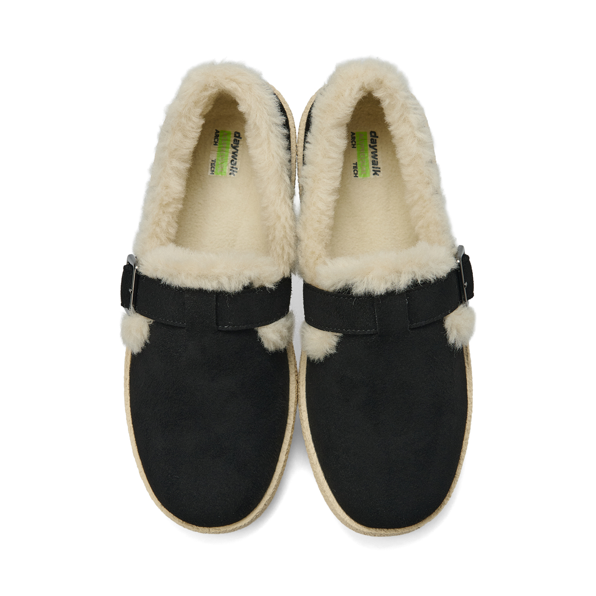 데이워크 털내피 발편한 아치쿠션 방한화 여성 신발 플러피 블랙 DW30077-BKS