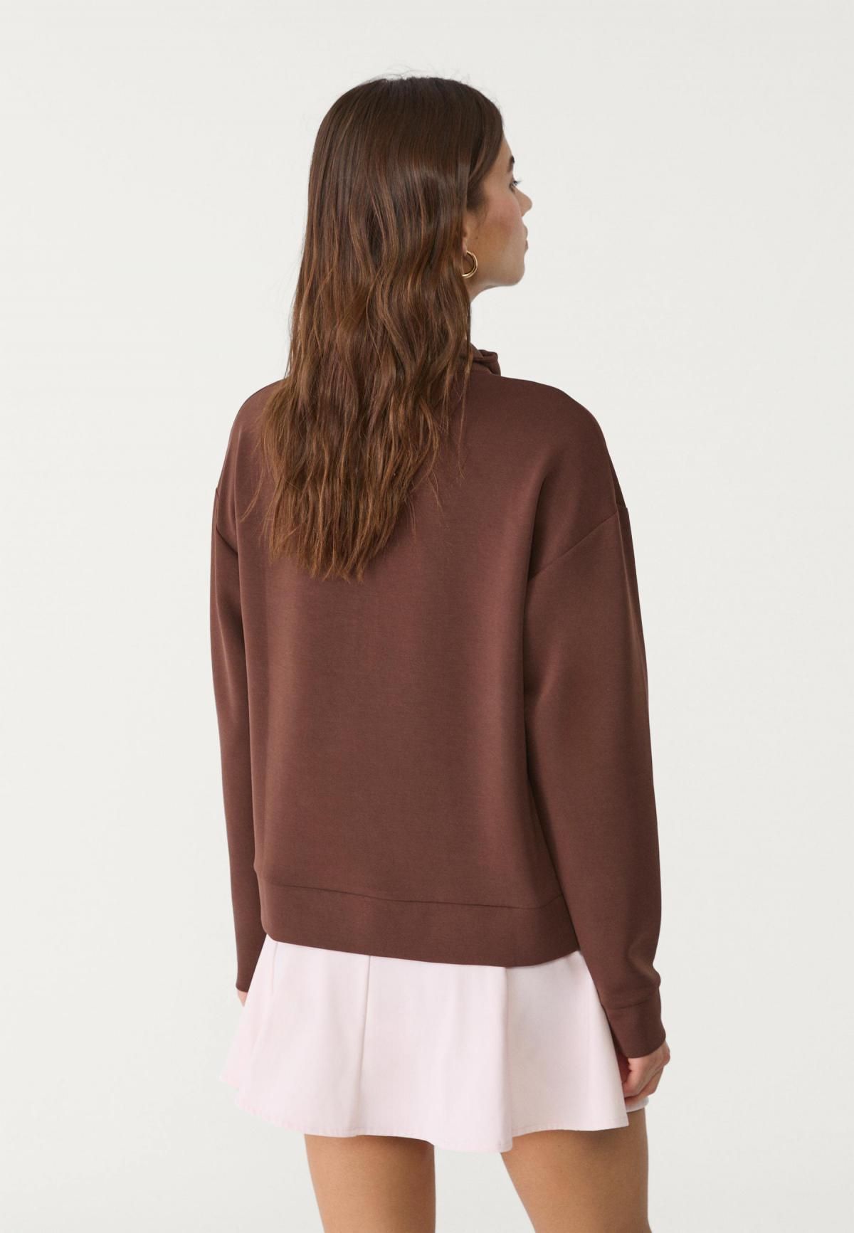 스트라디바리우스 SOFT 터치 하이넥 집업 맨투맨 8728/276 BROWN - 상세 이미지 5