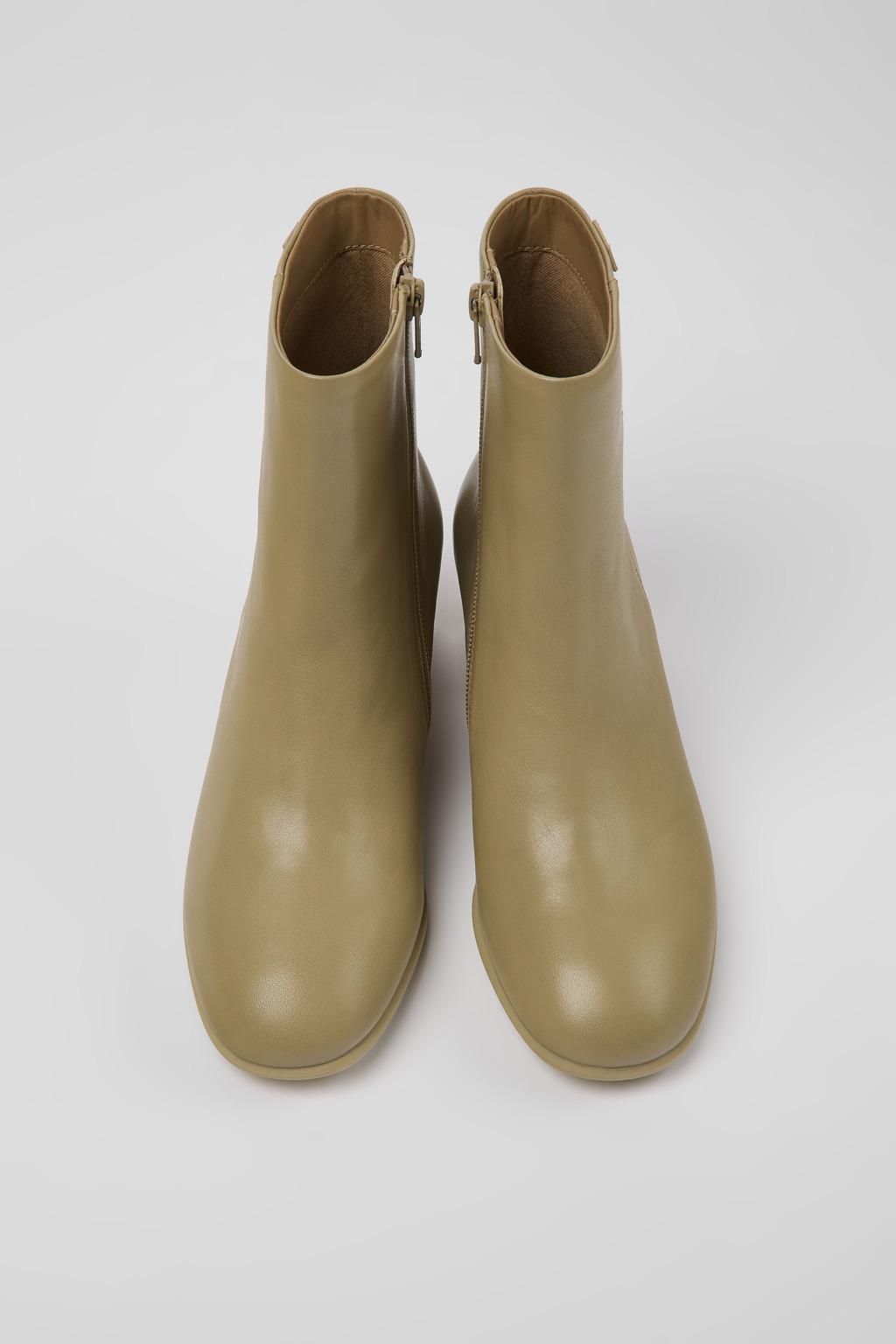 캠퍼 클래식 베이지 레더 앵클부츠 Katie K400664-006 BEIGE - 상세 이미지 4