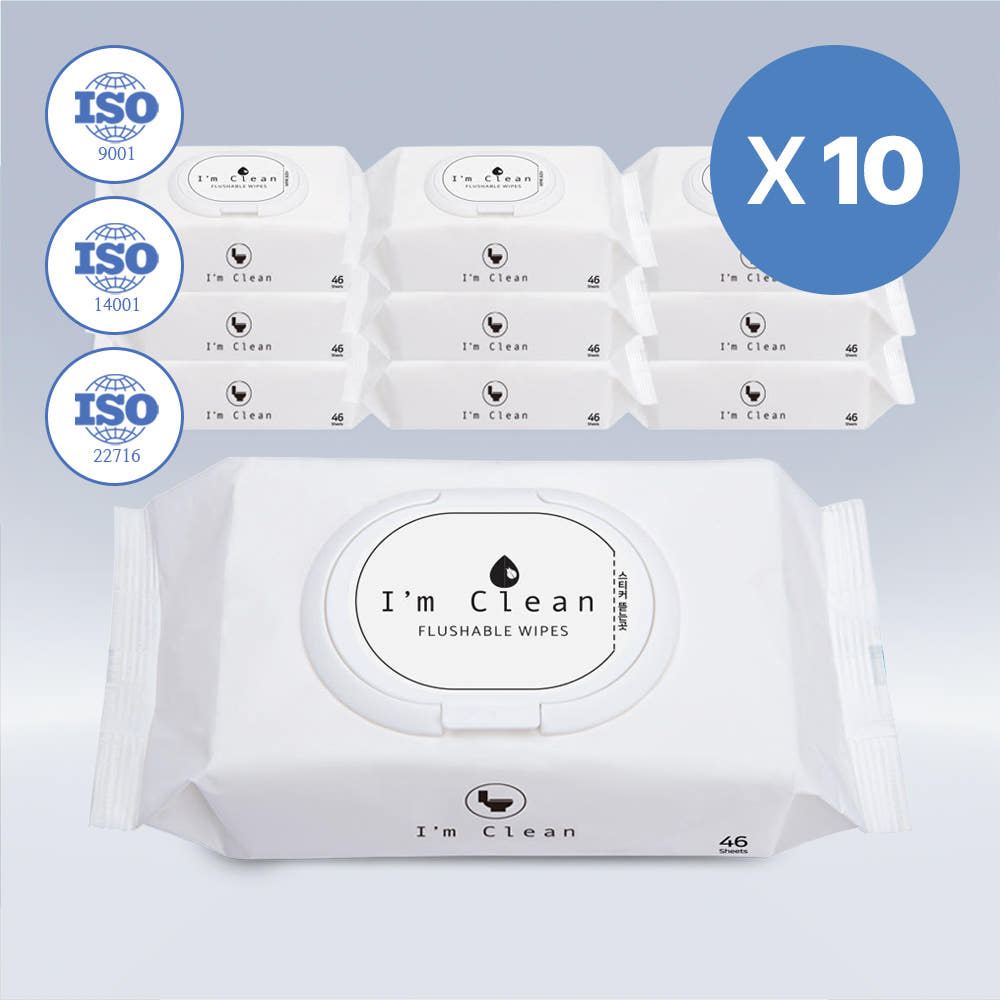 비데물 티슈 비데 비데용 물티슈 화장실용 아기 46매, 10개