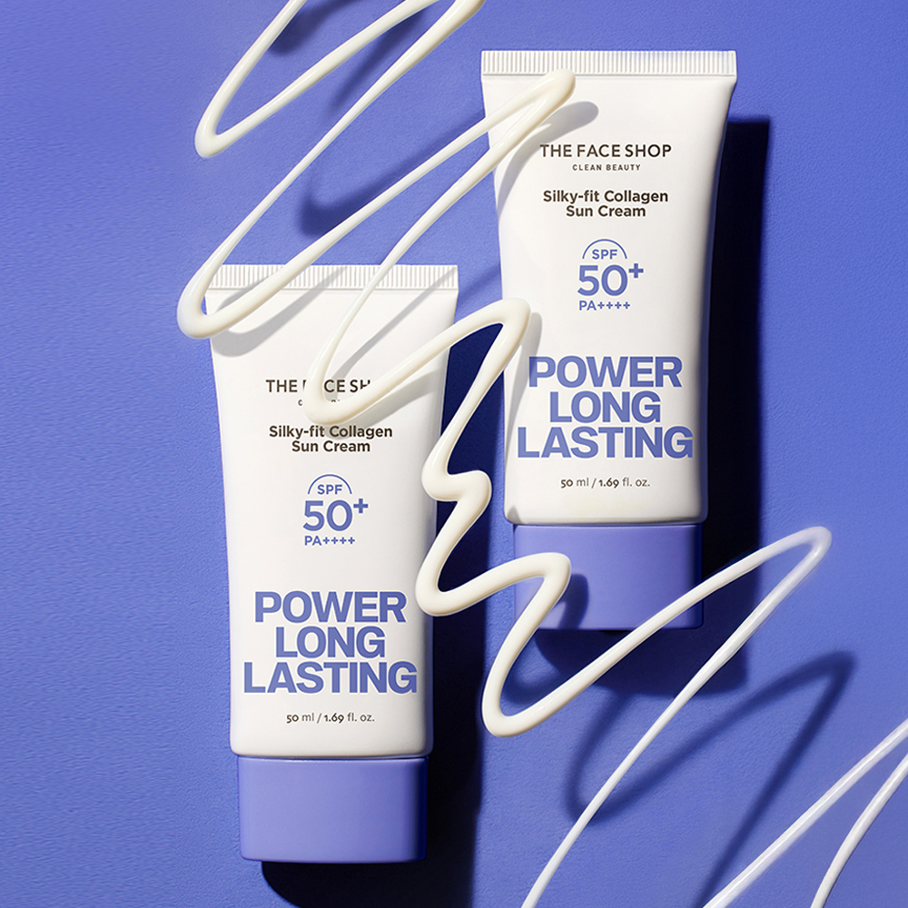더페이스샵 파워 롱래스팅 실키핏 콜라겐 선크림 50mL(SPF 50+,PA++++) - 상세 이미지 4
