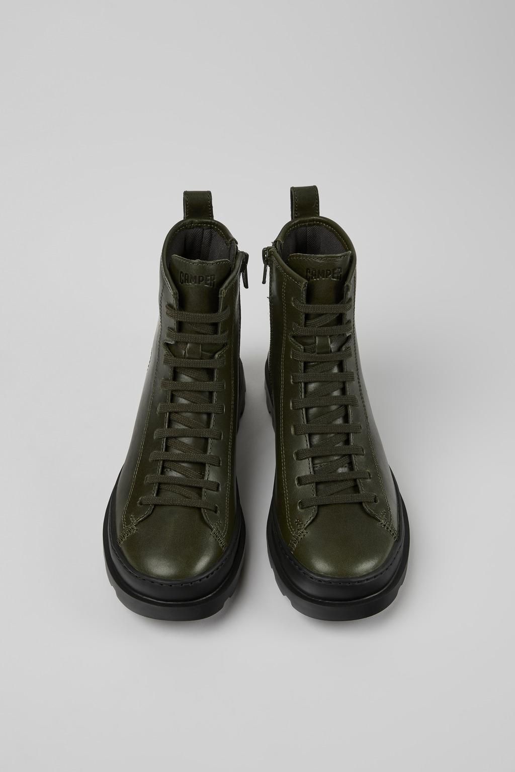 캠퍼 다크 그린 레더 여성 앵클부츠 Brutus K400325-033 GREEN - 상세 이미지 4