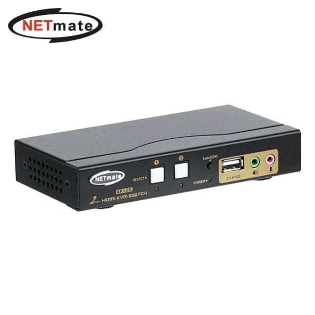 4K 지원 HDMI KVM 2대1 스위치(USB 케이블 포함) - 상품 이미지