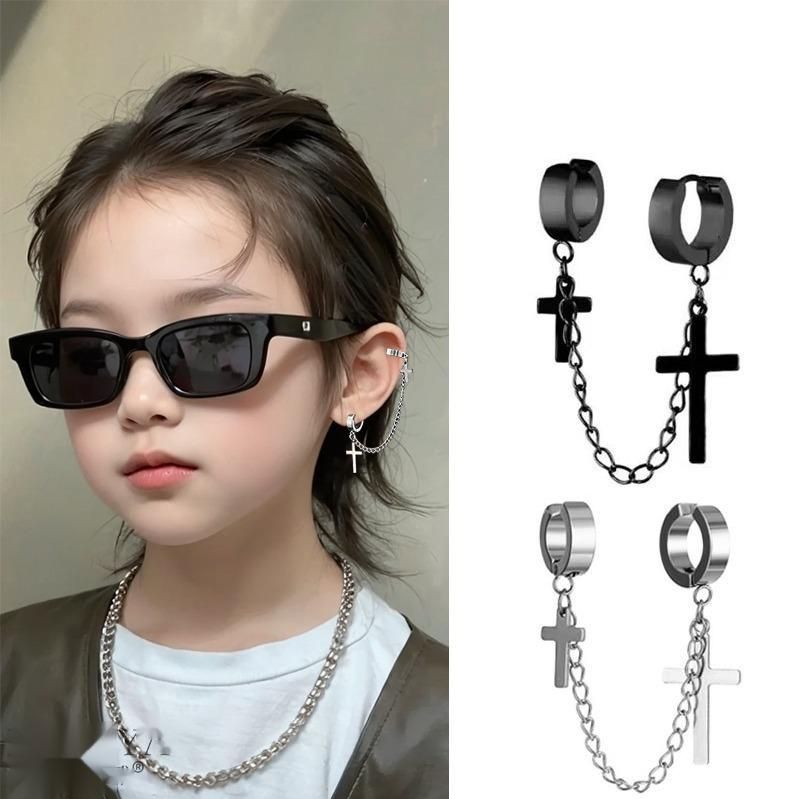 어린이 귀걸이 댄스 공연 장식 패션 악세사리 힙합 귀안뚫는 - 상품 이미지
