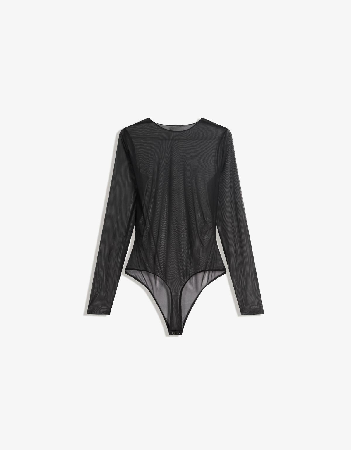 버쉬카 시스루 메쉬 긴팔 바디수트 8916/714 BLACK - 상세 이미지 3