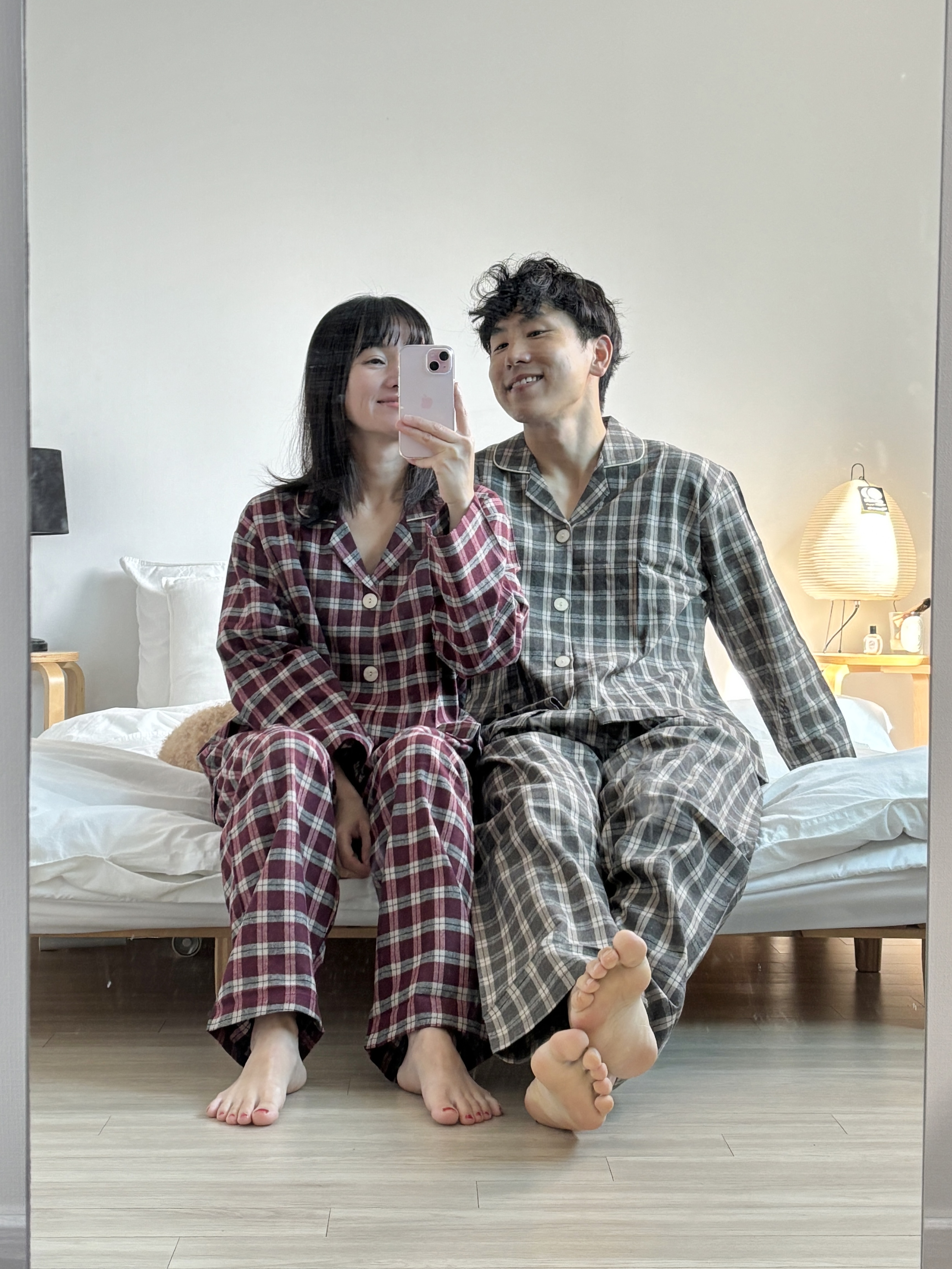 커플잠옷 스트라이프 면 파자마 홈웨어 세트 토미줄 이미지 6