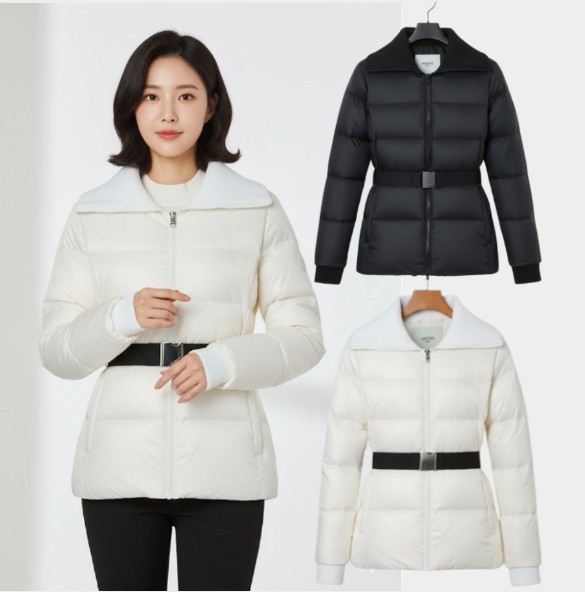 헤지스골프 여성 겨울 세련된 스윙편한 골프웨어 덕 다운 점퍼 자켓 - 상품 이미지