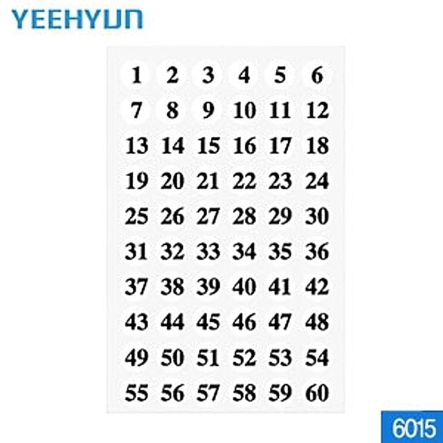 문자라벨(견출지) 15개묶음 6015(숫자)  문자견출지 사무 문구 정리 숫자스티커 폼텍 예현라벨 한솔 폼텍 - 상품 이미지
