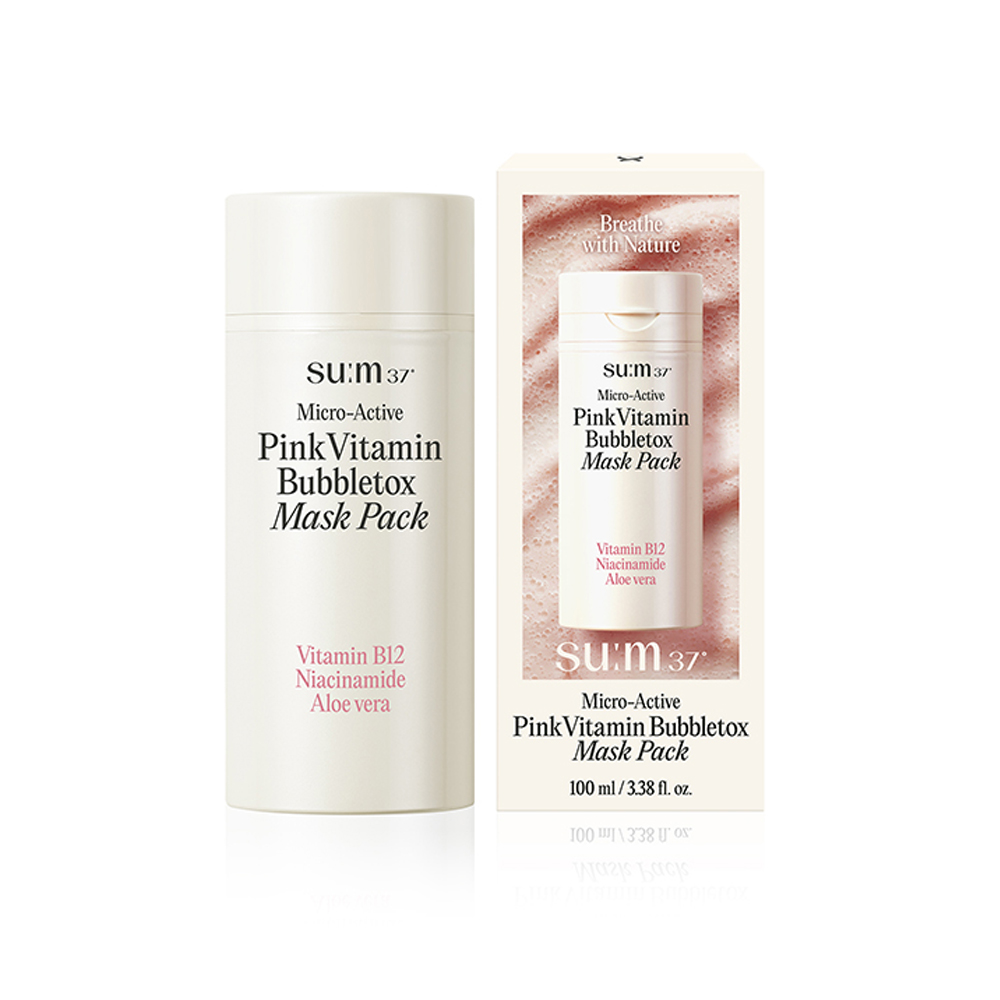숨37 마이크로액티브 핑크 비타민 버블톡스 마스크 100 mL 이미지 3