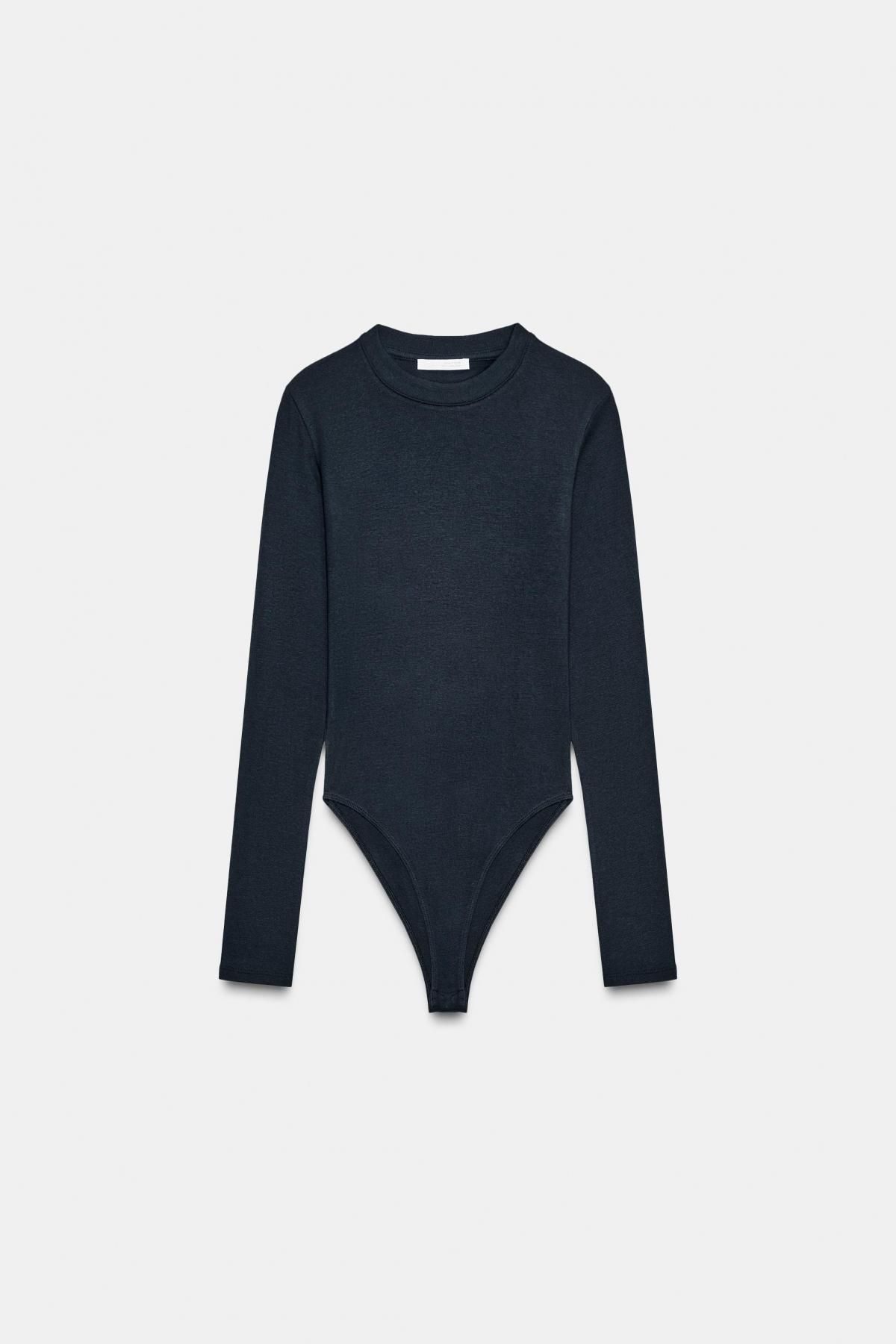 자라 베이직 코튼 모달 긴팔 바디수트 3641/838 NAVY BLUE - 메인 이미지