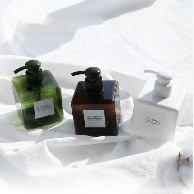 키밍 250ml 펌프 용기 샴푸공병 화장품 리필병 그린 - 상품 이미지