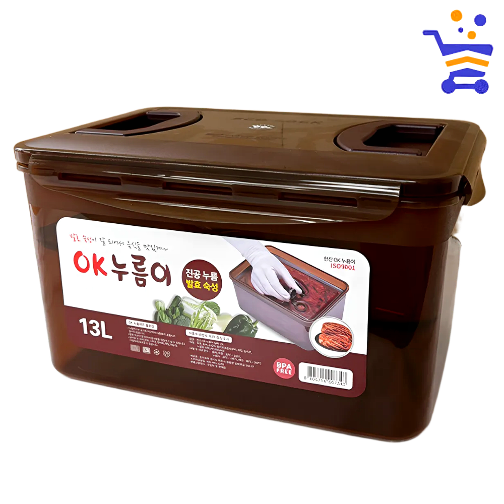 국산 OK 누름이 밀폐 김치통 짱아찌통 동치미통 13L 대량 업소 김장김치 보관 저장 용기 - 메인 이미지