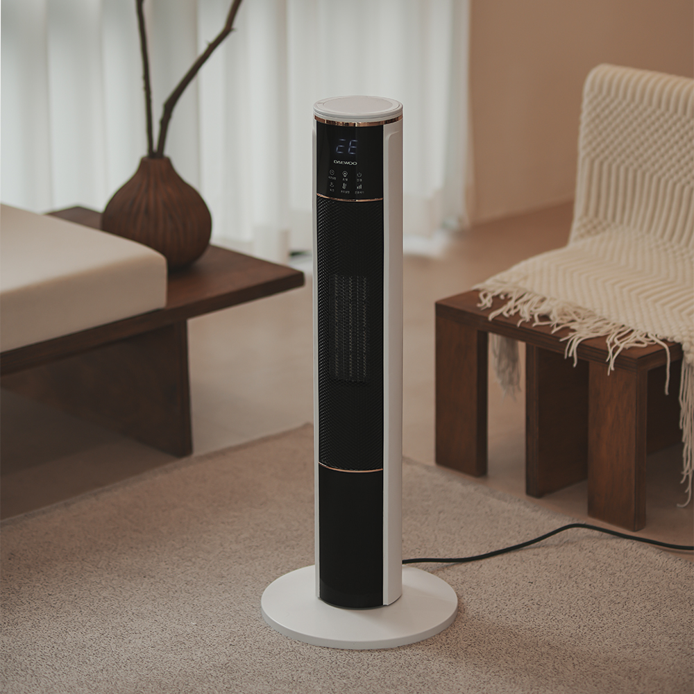 가정용 히터 PTC 온풍기 불멍 리모컨 사무실 타워형 난로 PT2033R
