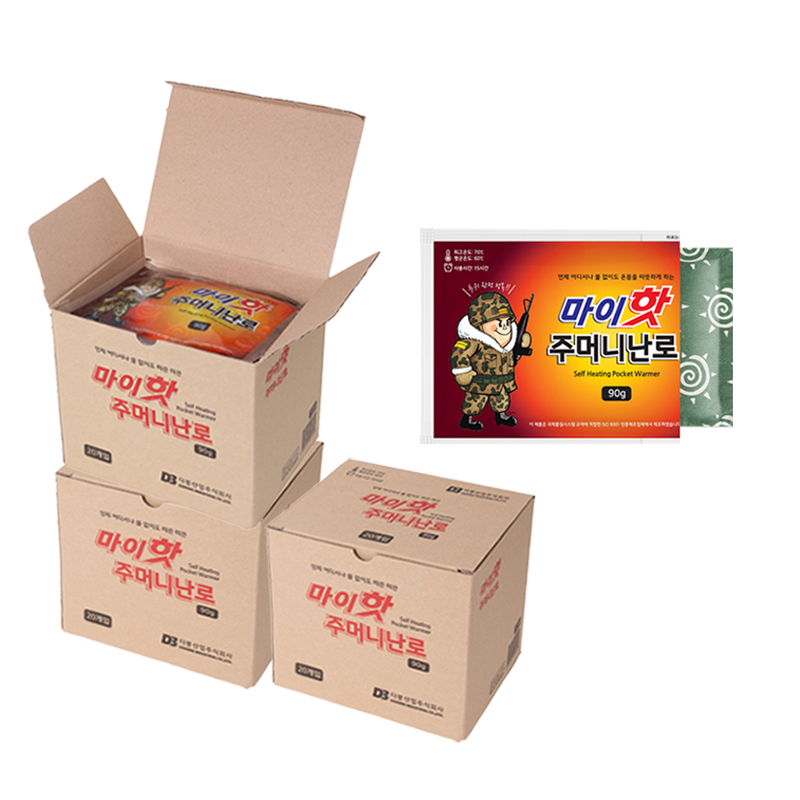 25년 마이핫 NEW 주머니 난로 90g 군인 흔드는 군대 보온대 군용핫팩 60매+1매 - 메인 이미지