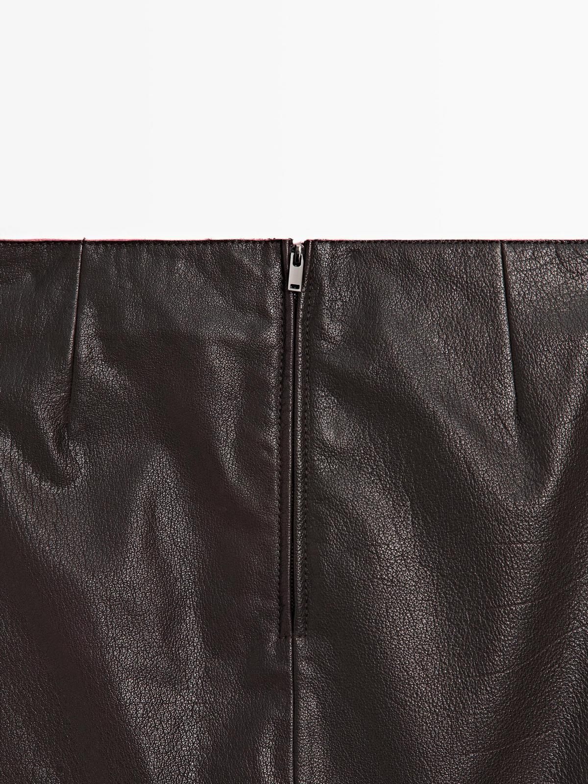 마시모두띠 레더 테크니컬 미니 스커트 5341/661 BROWN - 상세 이미지 4