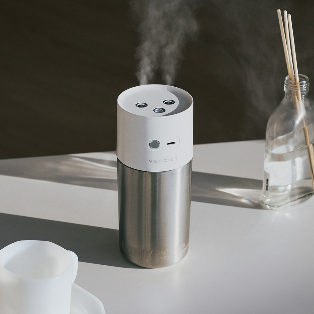 벤딕트 미니 가습기 초음파 사무실 탁상용 스텐 휴대용 무선 통세척 휴미디