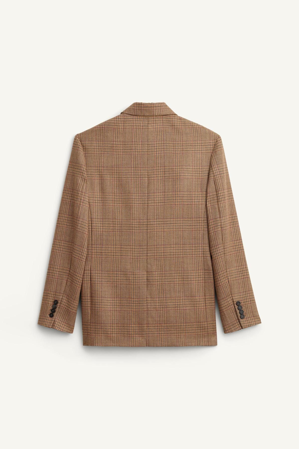 자라 한정판 체크 더블브레스트 울 블레이저 8368/735 BROWN - 상세 이미지 5
