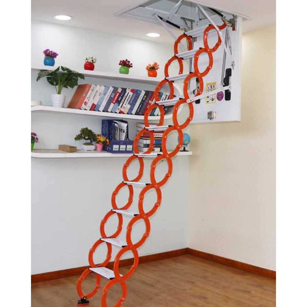 접이식 다락방 사다리 경량 알루미늄 접철식 인출 반자동 탄소강 70x90cm - 상세 이미지 4