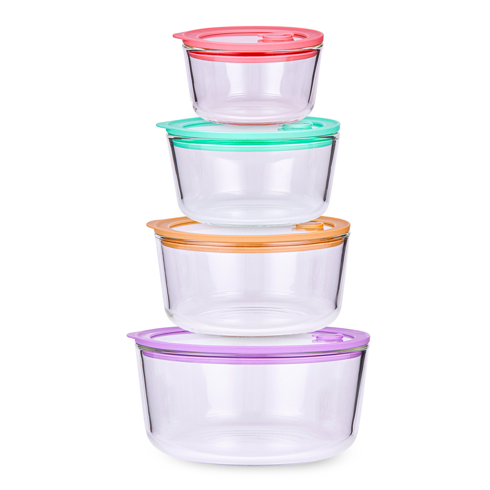 브리드 원형 강화 내열유리 밀폐용기 1650ml 전자레인지 오븐 식기세척기 사용가능 이미지 8
