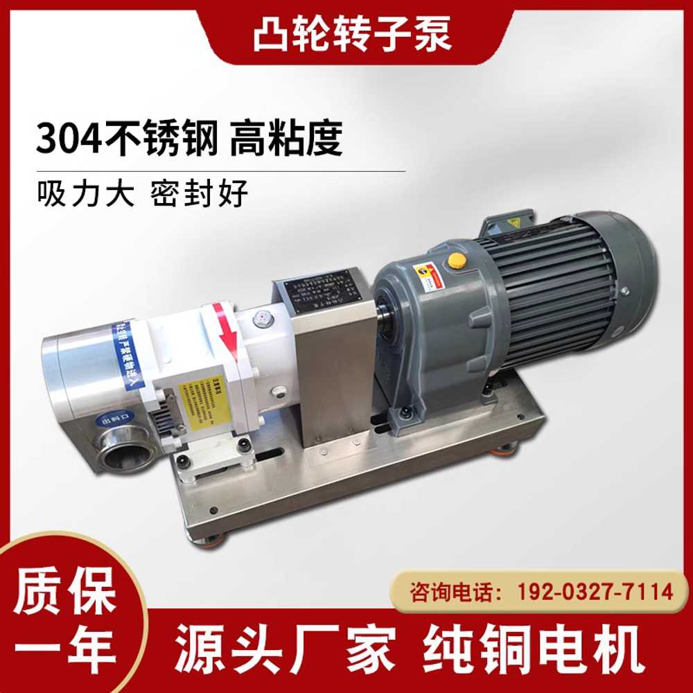 고점도 로브 펌프 산업용 식품 액상 이송 정량 펌프 2구 펌프헤드 32구경 1.5KW - 상세 이미지 2