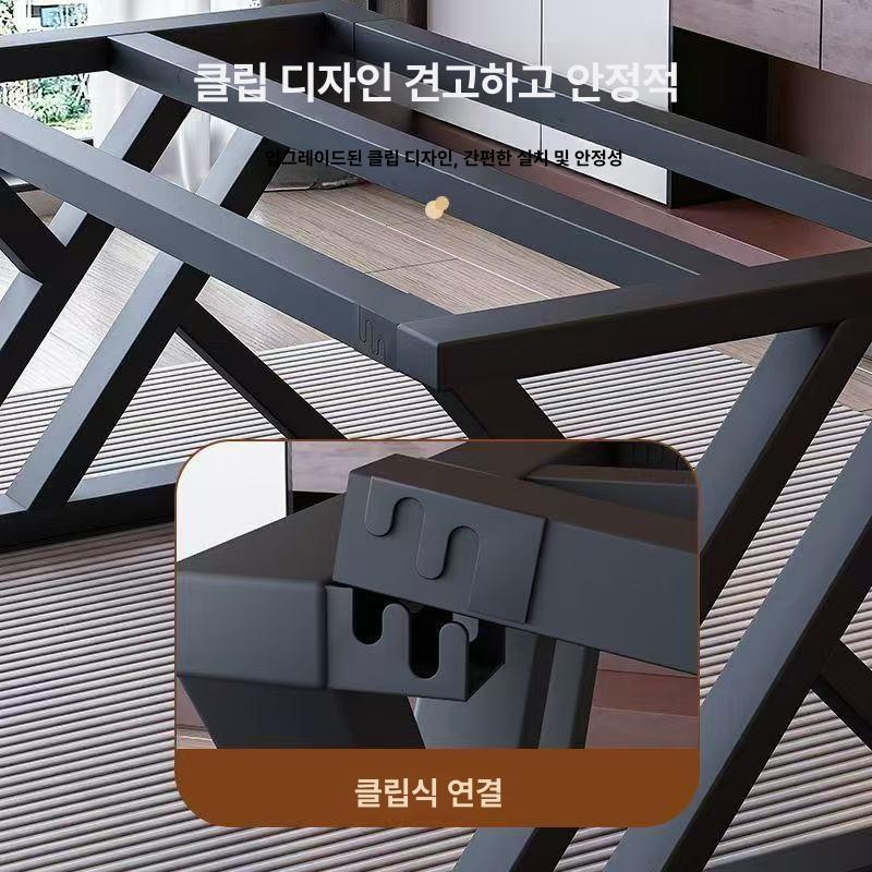 철제 식탁다리 교체용 프레임 블랙 원목 대리석 테이블 받침대 130x50 120x40x72 - 상세 이미지 5