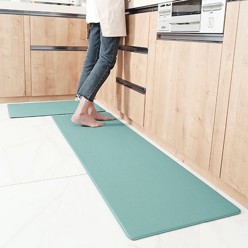 우루 주방 발매트 특대형 PVC 방수 발판 150x45 미끄럼방지 메모리폼 쿠션