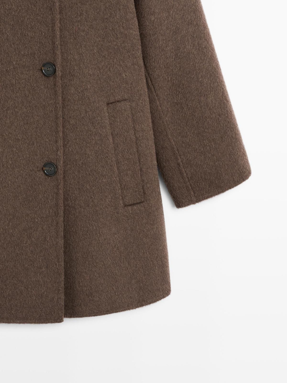 마시모두띠 클래식 울블렌드 더블브레스트 크롭 코트 6434/984 BROWN 이미지 8