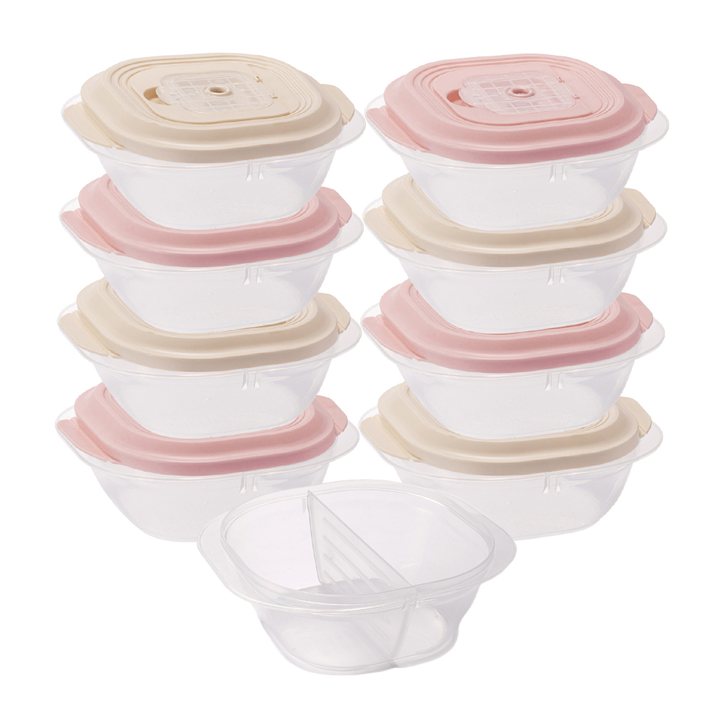 블라썸하우스 국내산 스팀홀 냉동밥 반찬통 칸막이 보관용기 8종, 450ml, 1세트 - 메인 이미지