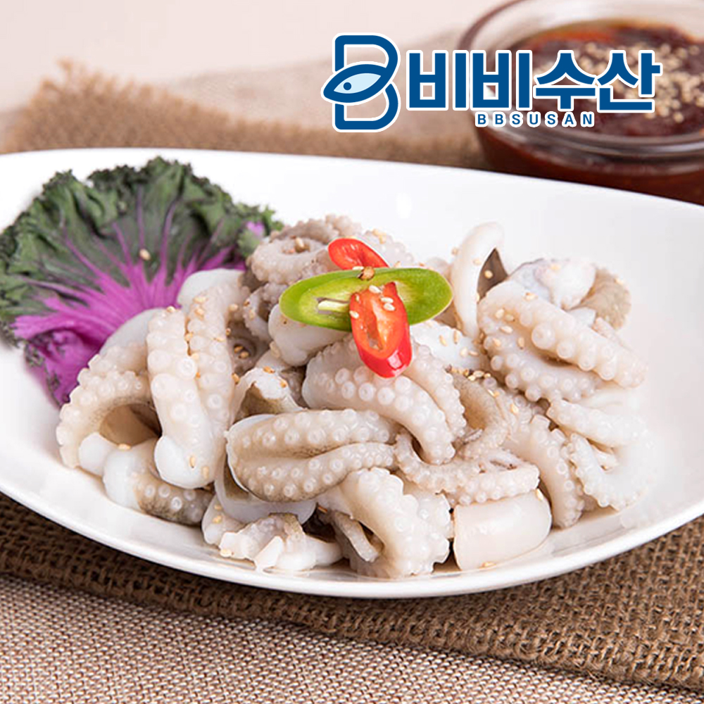 비비수산 깨끗하게 손질된 절단 낙지 500G - 상품 이미지