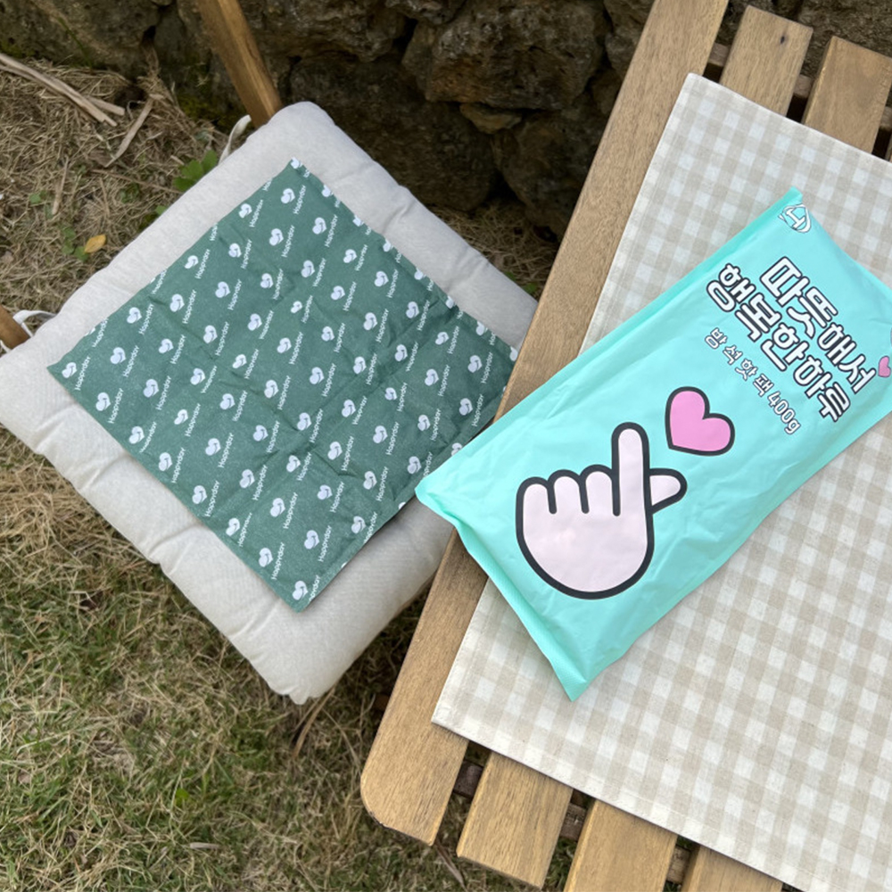 브렌스 하트핑거 겨울 엉뜨 행복 방석 핫팩 400g - 메인 이미지