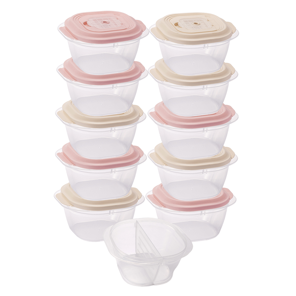 블라썸하우스 국내산 스팀홀 냉동밥 반찬통 칸막이 보관용기 10종, 650ml, 1세트 - 메인 이미지