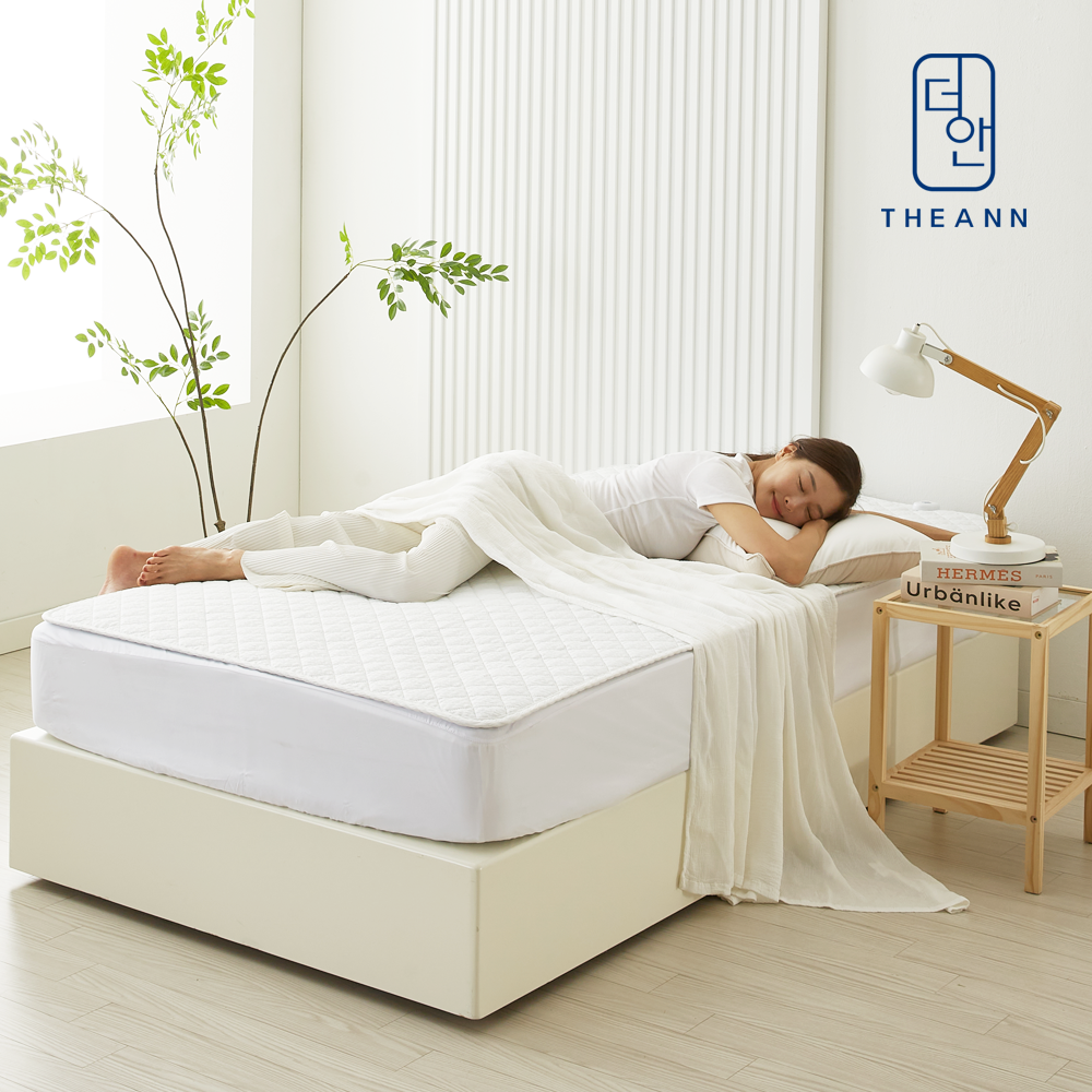 [시어서커원단] 더안 전자파없는 전기요 스마트 IOT 탄소매트 침대용 슈퍼싱글, 110x200cm, 화이트
