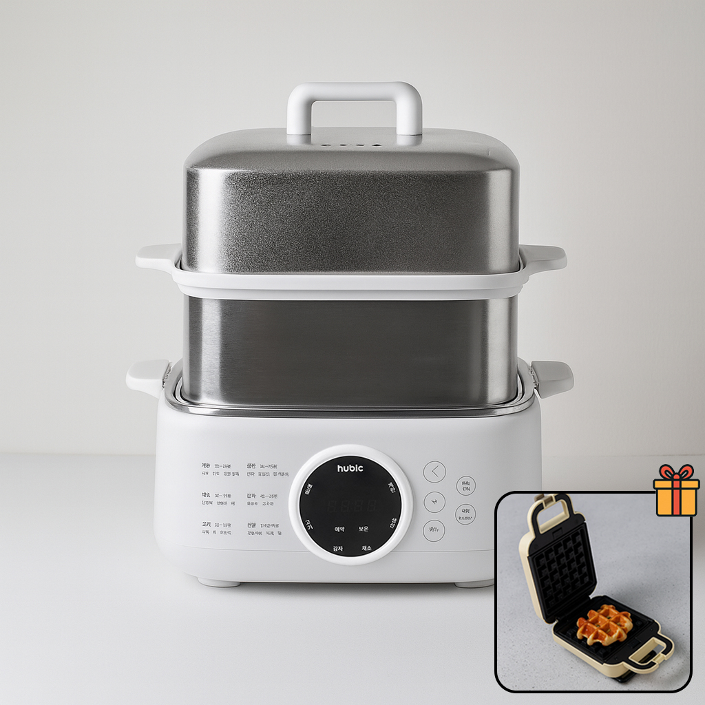 휴빅 스텐 전기 찜기 이유식 계란 고구마 삶는기계 만두 호빵 야채 스팀 찜기 대용량