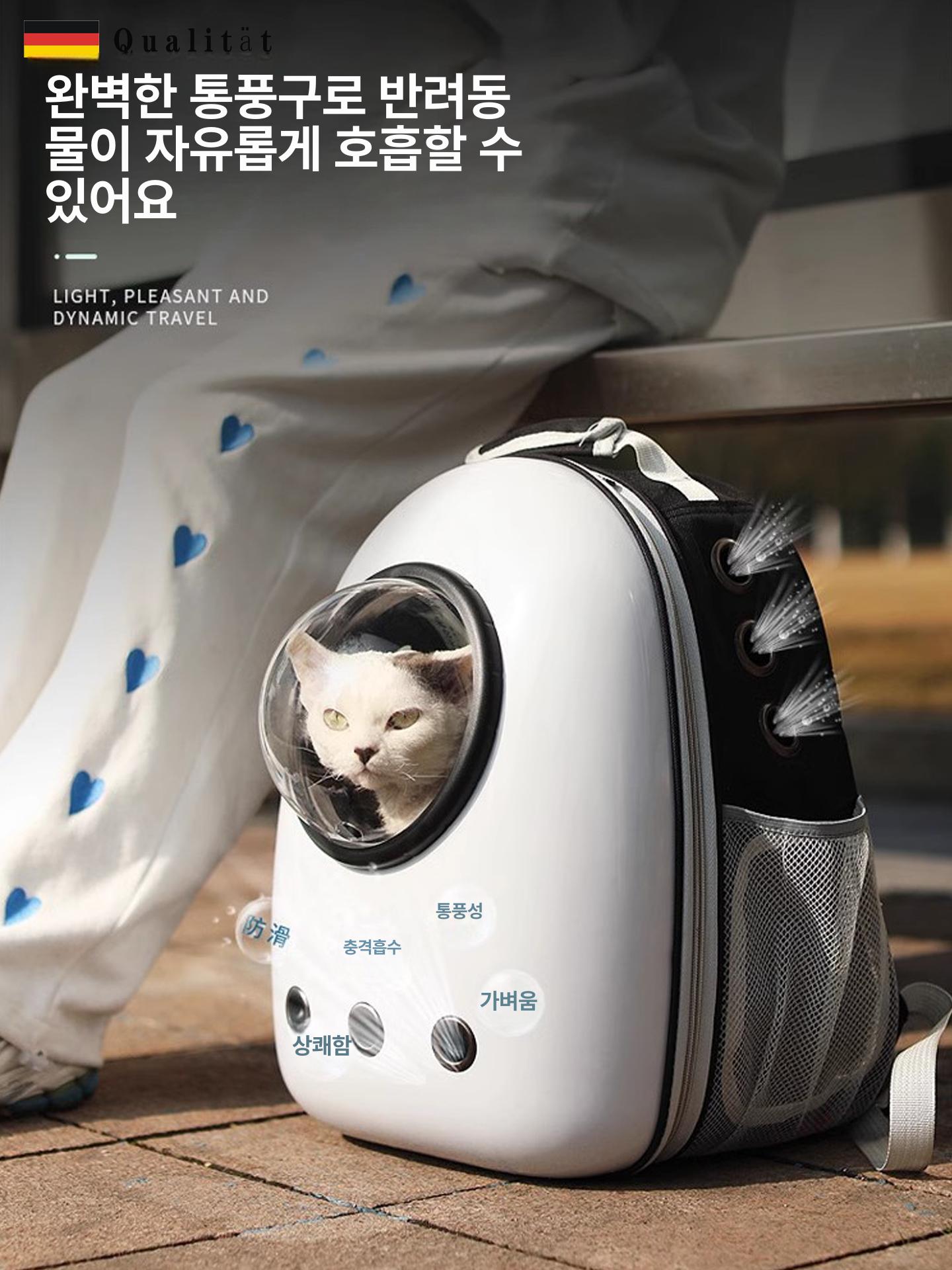 고양이 강아지 항공 백팩 휴대용 이동 가방 항공 캐리어 1번 걸이형 A 표준 - 상세 이미지 4