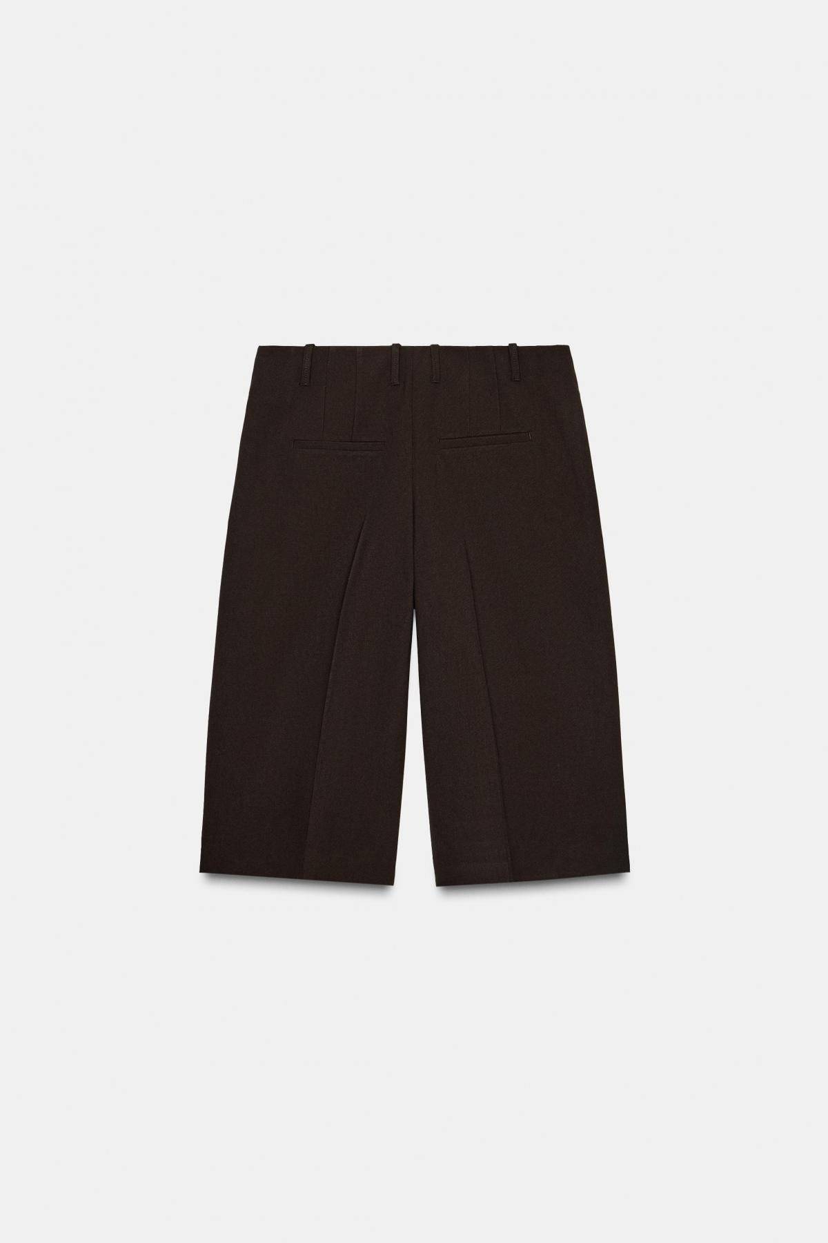 자라 테크니컬 미드라이즈 롱 버뮤다 팬츠 8711/570 BROWN - 상세 이미지 5