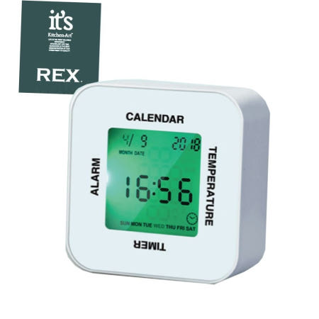 타이머 키친아트161 쉬운기능 달력 온도계 탁상시계