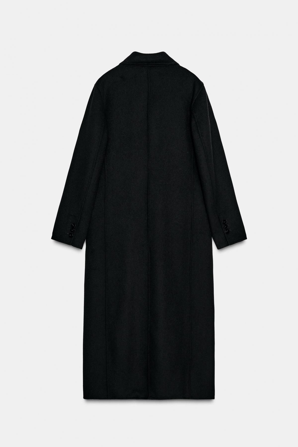 자라 한정판 프리미엄 울블렌드 더블 롱코트 7522/255 BLACK - 상세 이미지 3