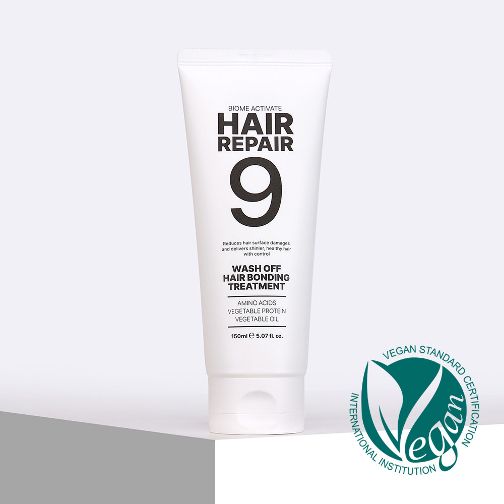 [바액] 헤어리페어9 헤어 본딩 트리트먼트-워시오프 [150ml] 실리콘프리 두피저자극 손상모케어 아미노산 식물성단백질