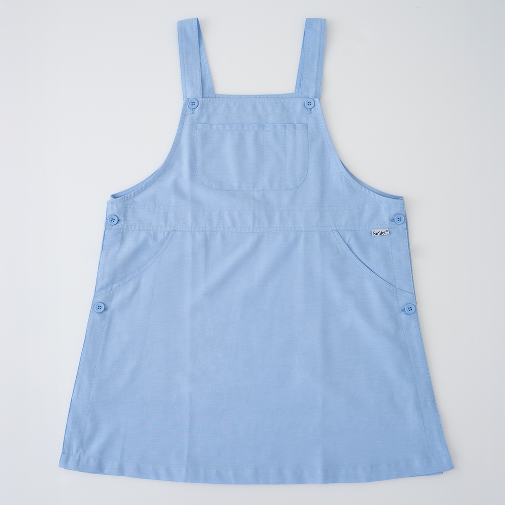 [미소쌤] 포켓데이 앞치마 원피스 멜빵 단추형 어린이집 보육교사 유치원