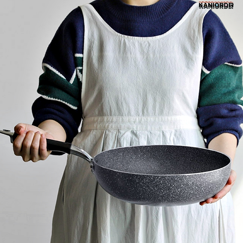 국산 후라이팬 파스타 깊은 직화 프라이팬 대리석 4중코팅 궁중웍 30cm - 상품 이미지