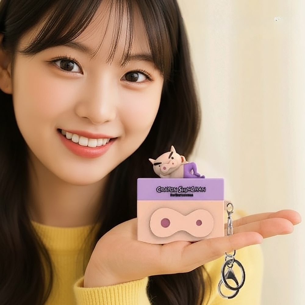 짱구 키링 에어팟 프로 케이스 1/2 세대 공용 심심해 3D 피규어 초코비 이미지 2