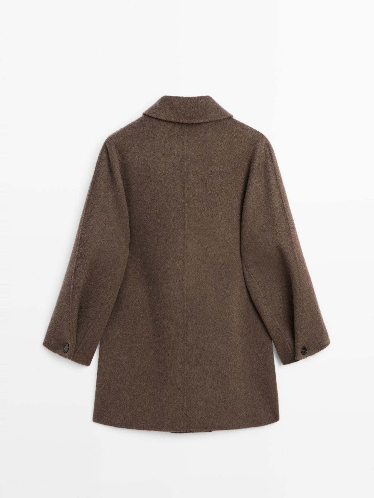 마시모두띠 클래식 울블렌드 더블브레스트 크롭 코트 6434/984 BROWN 이미지 7
