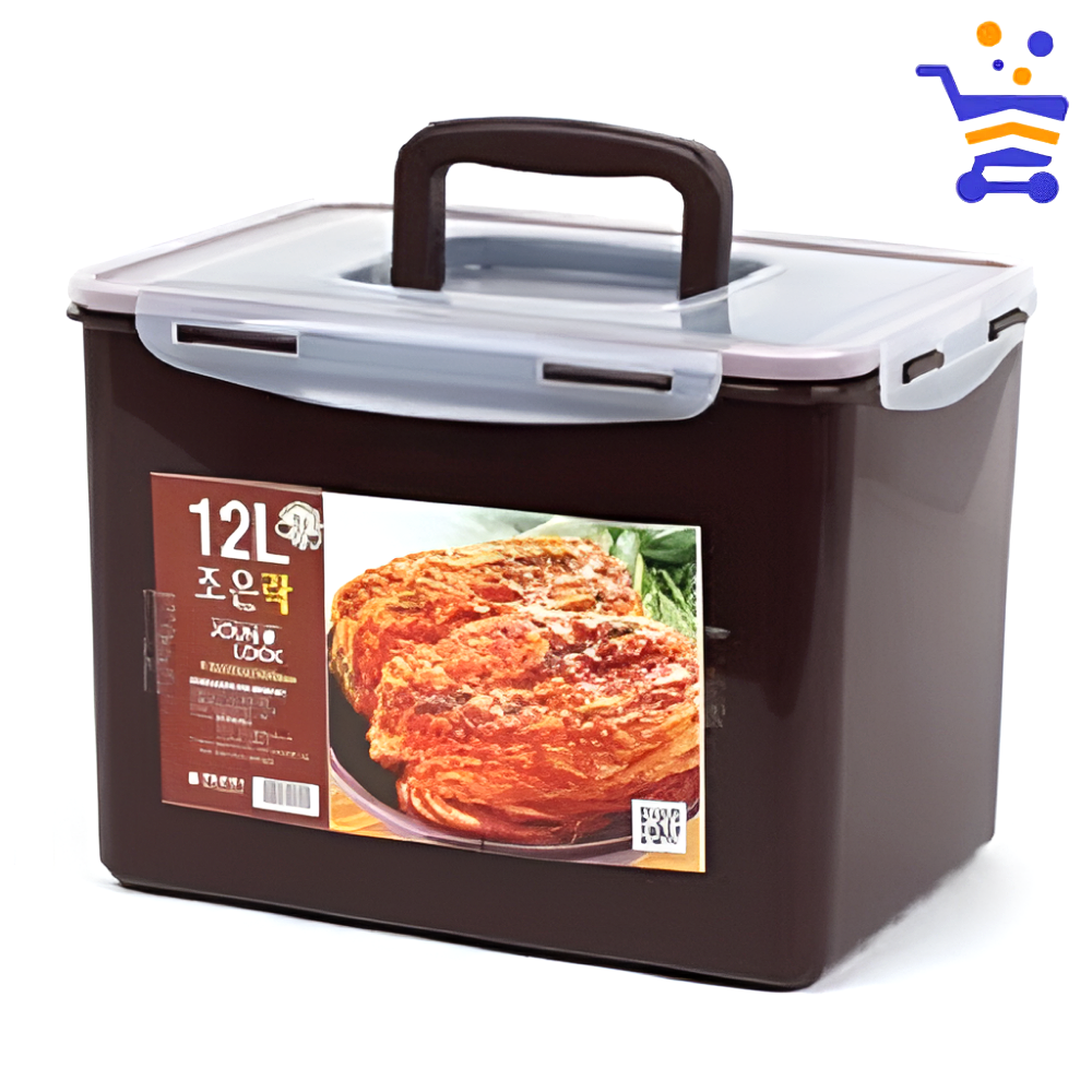국산 조은락 대형 밀폐용기 김치통 12L 업소용 냉장고 짱아찌 반찬통 김장김치통 초코색상 - 메인 이미지