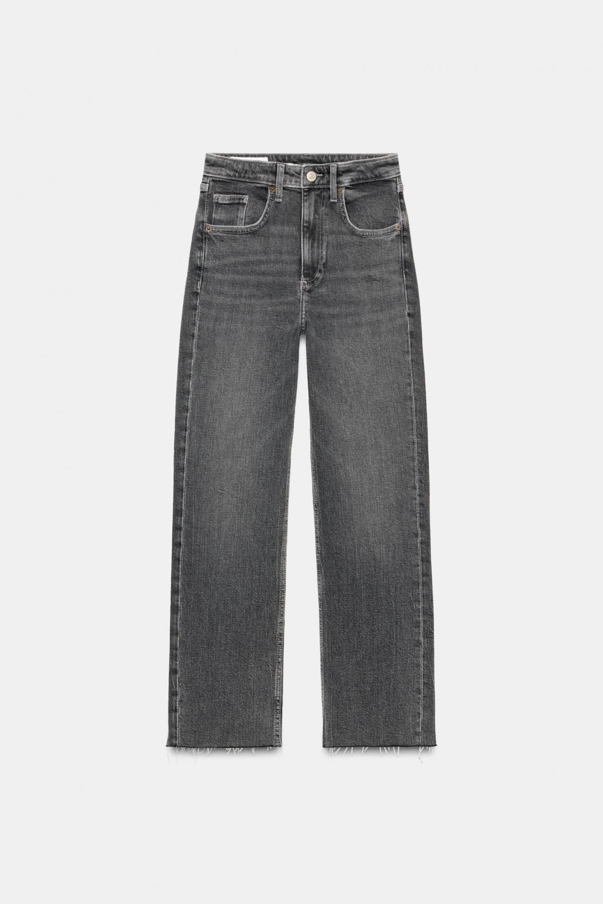 자라 트렌디 하이웨이스트 크롭 플레어 데님 팬츠 4592/217 ANTHRACITE GREY - 메인 이미지