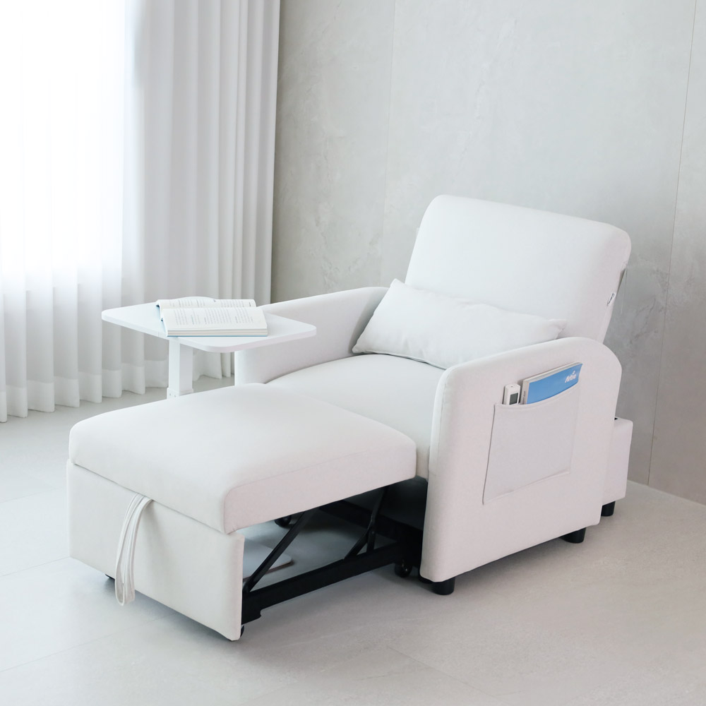 일루일루 몽글 소파베드 1인용 확장 폴딩형 침대 쇼파 겸용 각도조절 자취방 원룸 생활방수 패브릭