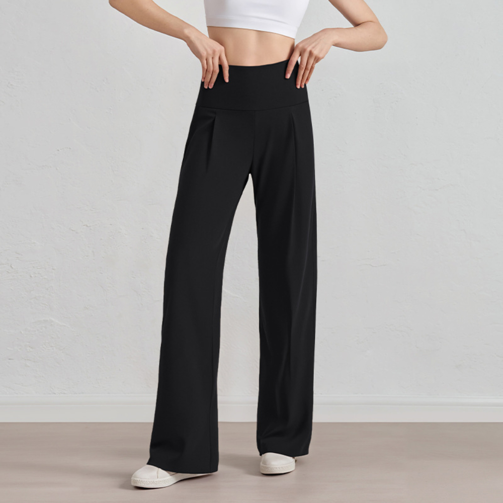 소프트터치 하이웨스트 스트레치 와이드 원턱 팬츠 - 상세 이미지 3