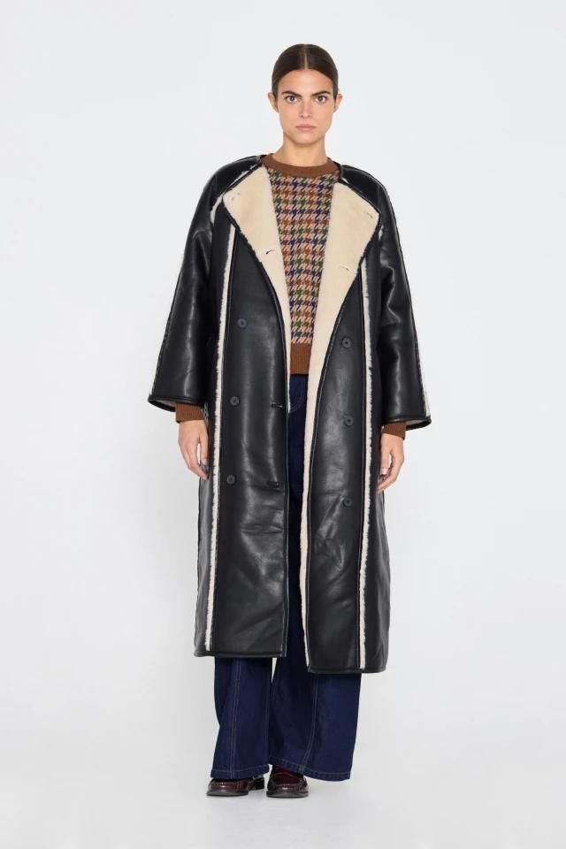 타이니코튼 페이크레더 롱코트 AW24-778102 ONE COLOR - 상세 이미지 3