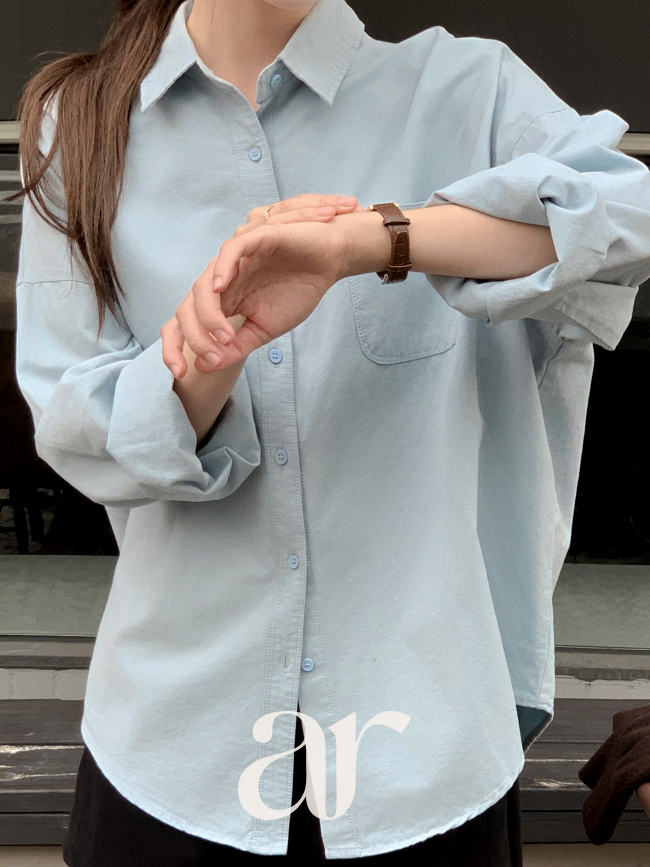 심볼 포켓 루즈핏 코튼 셔츠 가을셔츠 bs8474 - 상세 이미지 4
