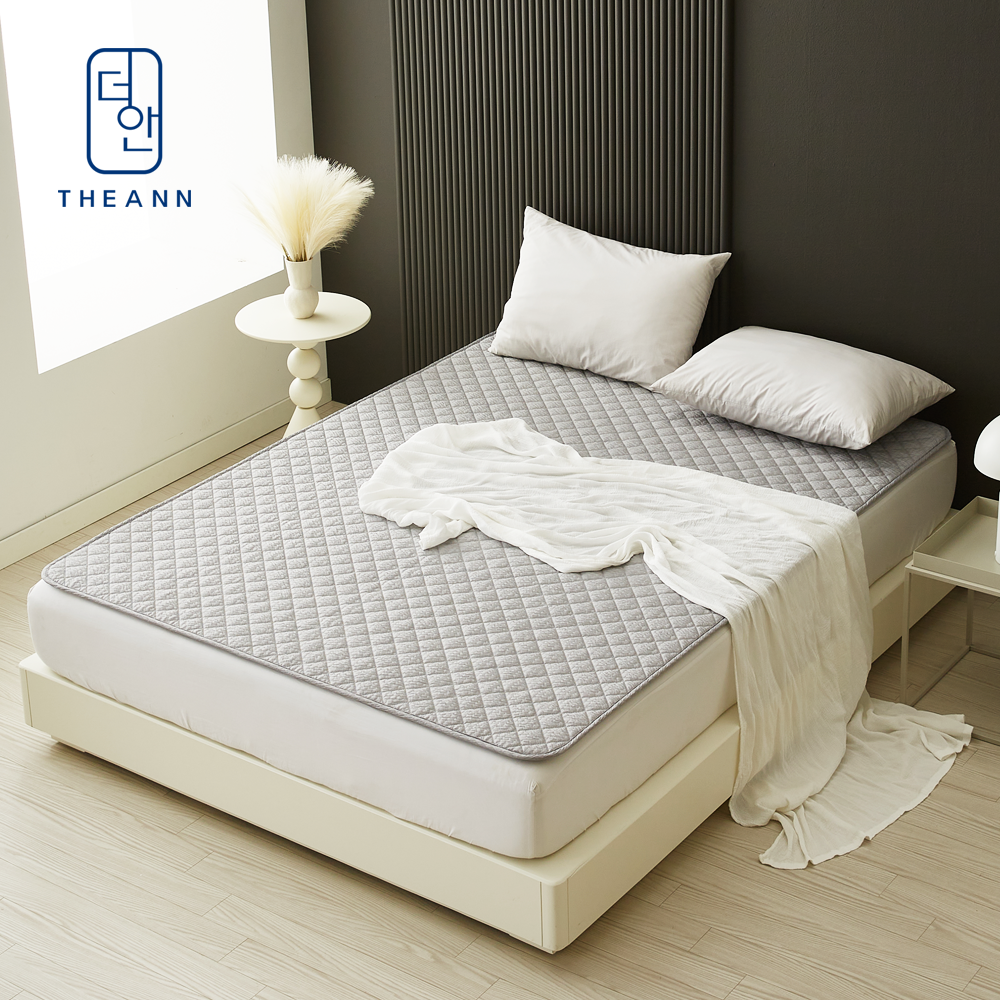 [시어서커원단] 더안 전자파없는 전기요 스마트 IOT 탄소매트 침대용 퀸, 150x200cm, 그레이